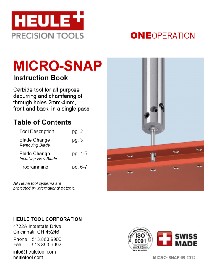 Micro-Snap Instruction Book PDF Preview